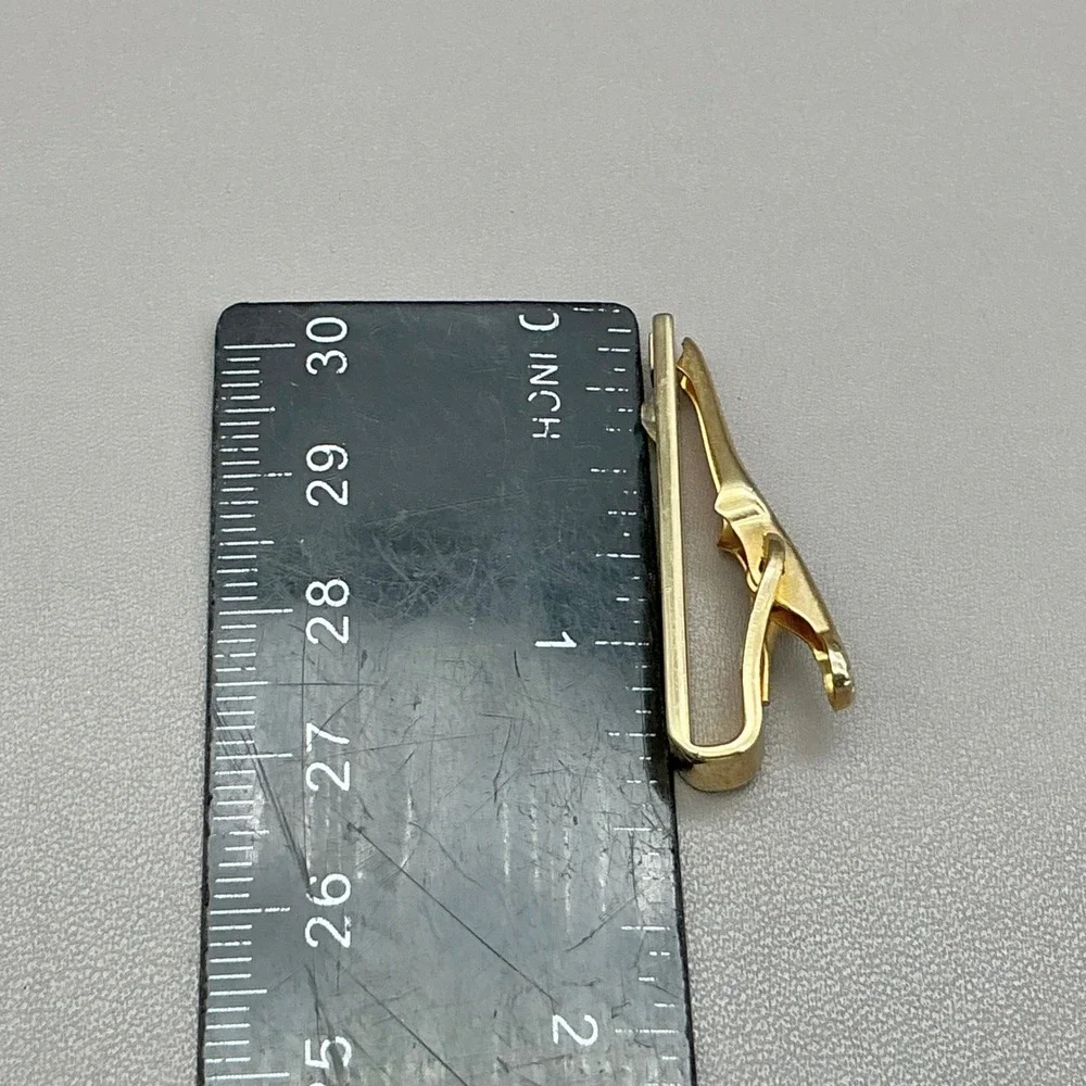 Swank Gold Tone Cufflinks Tie Clip Set AB Rhinestone Mid Century Men's Vintage